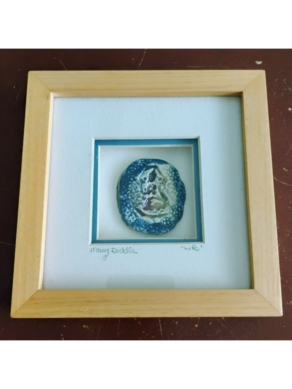 Modern Art Pottery Sculpture Wall Art by Mary Diddle, Framed Signed Handcrafted